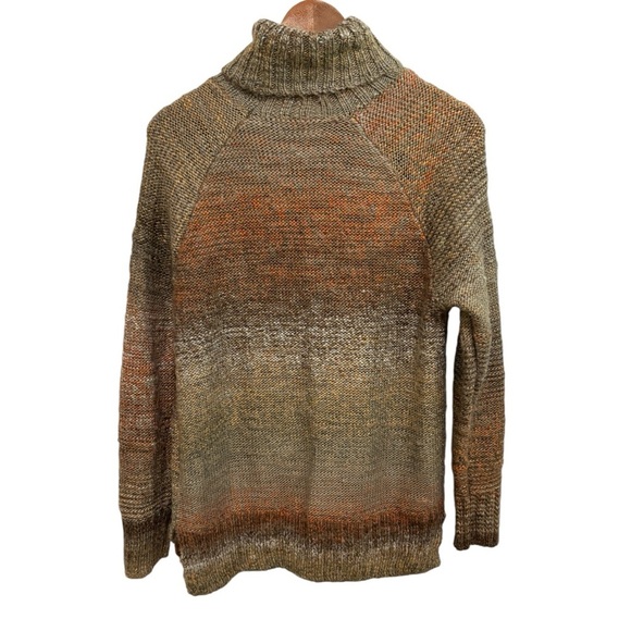 prAna Womens Autumn Rein Sweater Tunic Brown Knit Turtleneck Sz Small - Picture 4 of 10